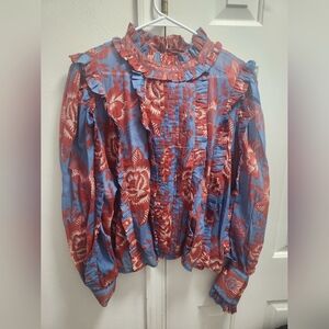 NWT FARM Rio Ruffle Blouse Size XL